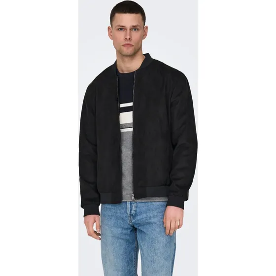 Only & Sons Onslucas Fake Suede Bomberjakke - Sort, M