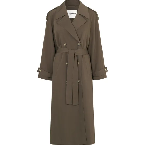 EvieMD Jakke - Espresso, Oversize Double-Breasted Trench