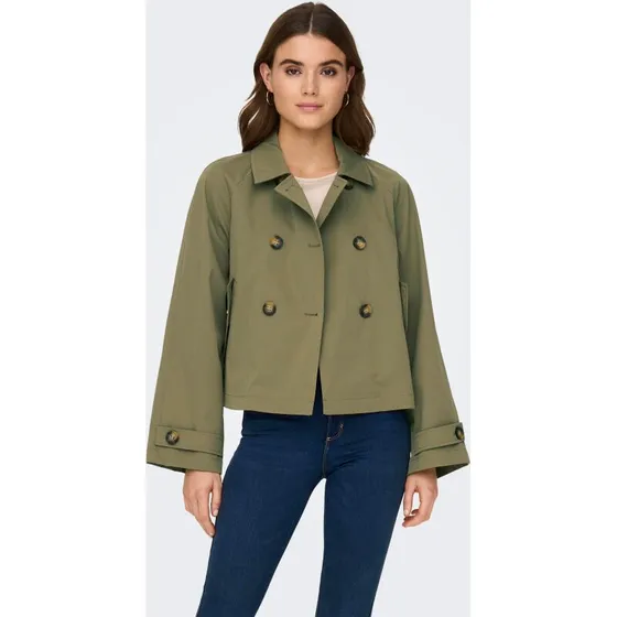 Only April Short Trenchcoat Aloe – Kort Trenchcoat