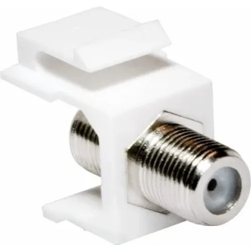 Keystone F-stik - 2 x F-hun, Hvid