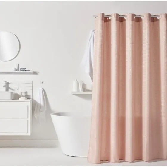 TODAY Vaffelbruseforhæng Pink - Polyester 180x200 cm