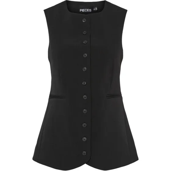 Pieces Michelle pallietvest med rhinsten, sort