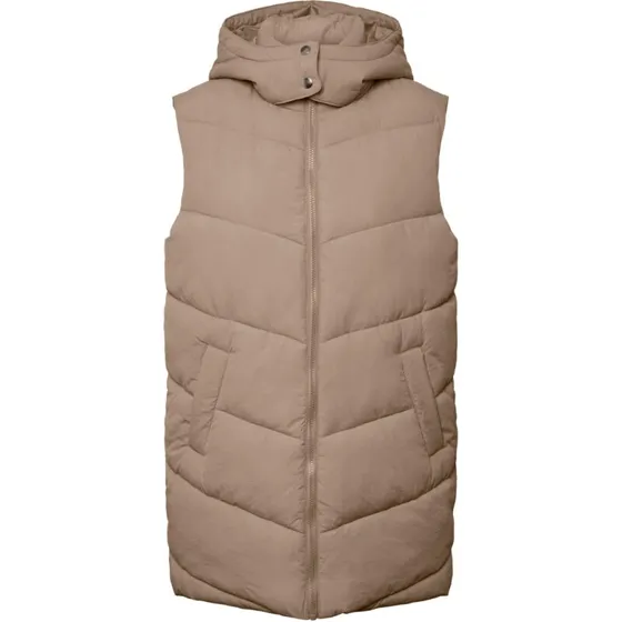 TeeShoppen Jamilla Lang Puffer Vest - Silver Mink