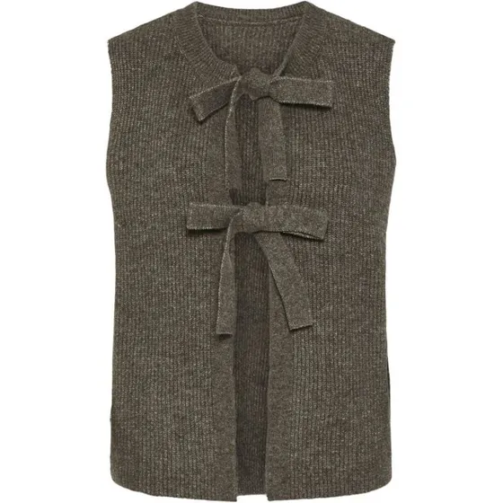 PCSILLY Knit Vest - Medium Grey Melange