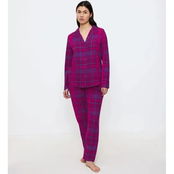 Triumph Boyfriend PW 01 X Checks pyjamassæt - Blue/Dark