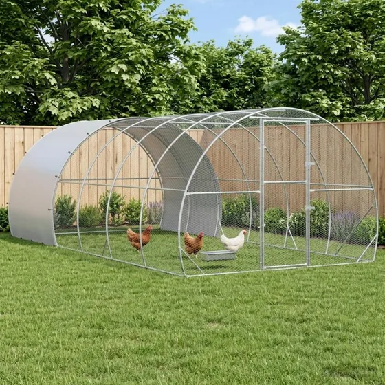 vidaXL Kyllingehus Sølv 600 x 300 x 200 cm - Galvaniseret stål