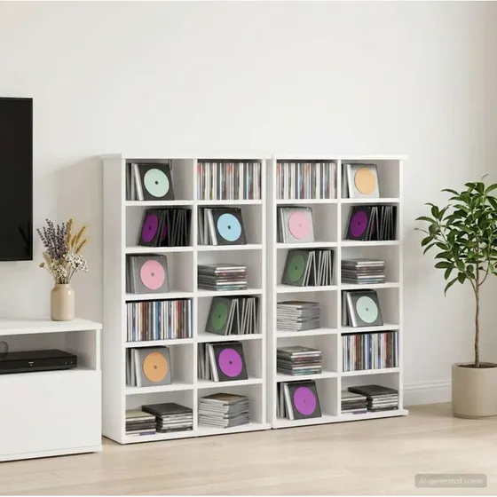 vidaXL CD-skab 2 stk. Hvid 60 x 17 x 92 cm