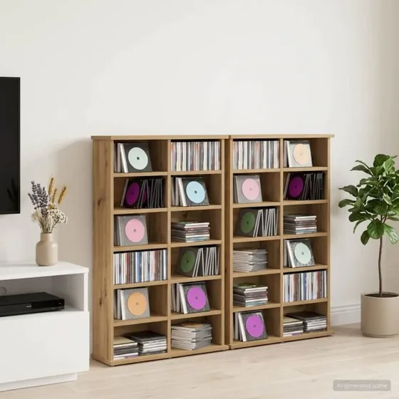 vidaXL CD-skab 2 stk. Artisan-eg 60 x 17 x 92 cm