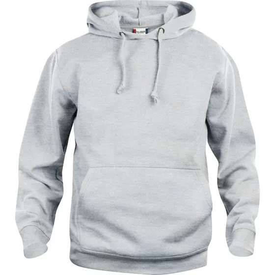 Clique Basic hoodie, lysegrå, str. M