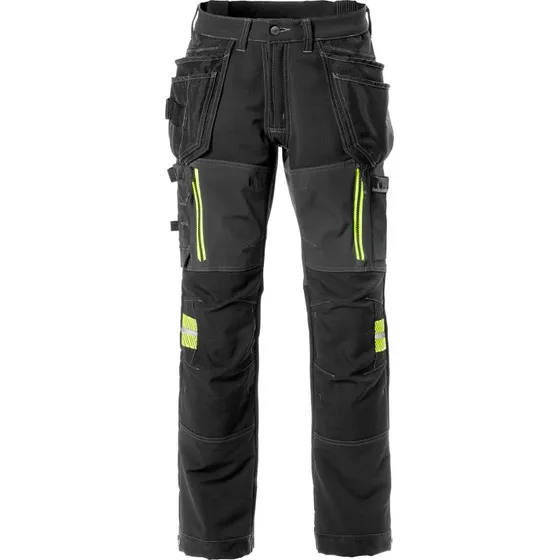 Fristads 2566 STP Håndværkerbukser med stretch, sort, str. C64