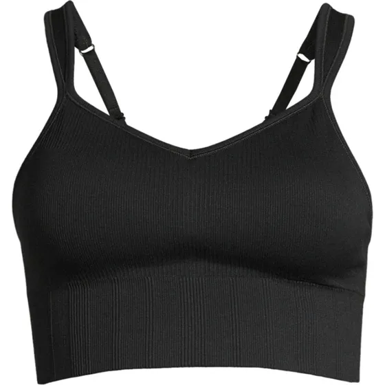Casall Seamless Rib Polstret Sports-BH, Black S