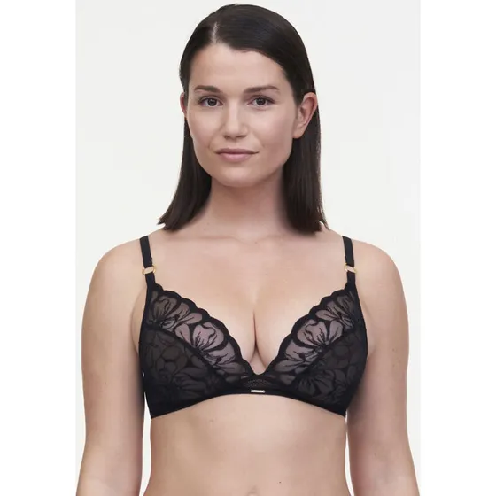 Chantelle Fleurs trekants-bh uden bøjle, sort