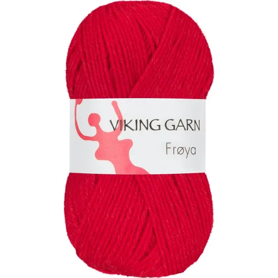 Viking Frøya 204 Rød - Uld/Nylon Garn, 50g