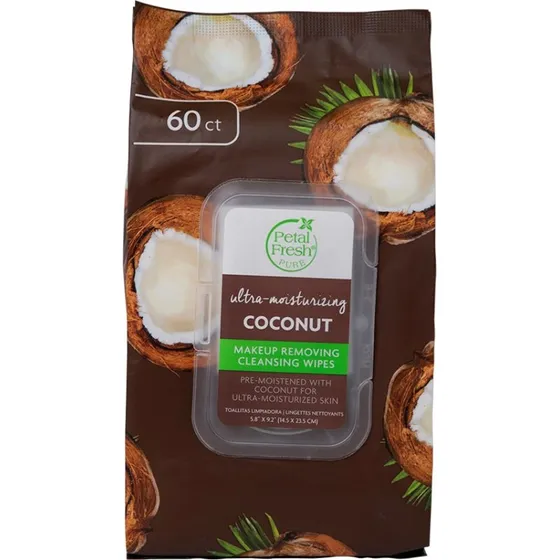Petal Fresh Pure Coconut Makeup Removing Wipes - 60 stk.