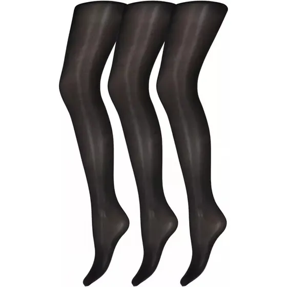 Decoy Recycled 3-pak strømpebukser 40 den Sort S/M