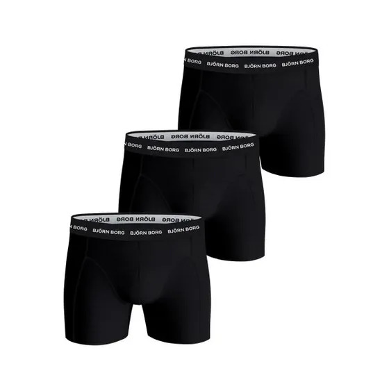 Björn Borg Cotton Stretch Boxers 3-pak, Sort, L