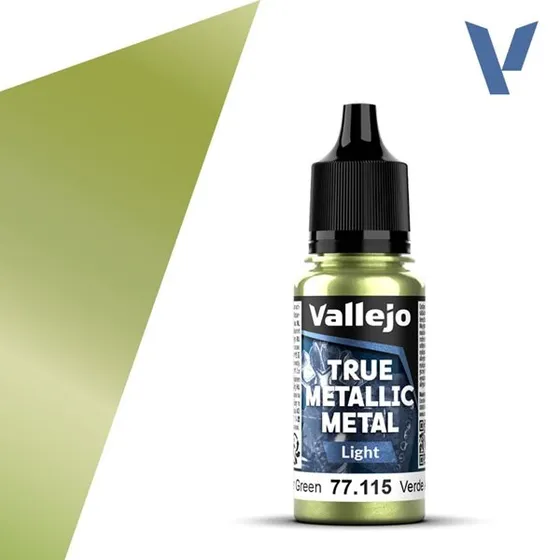 Vallejo True Metallic Metal: Light Amber Green, 18ml