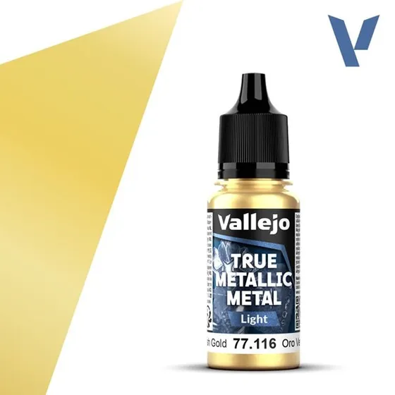 Vallejo True Metallic Metal Light Greenish Gold, 18ml