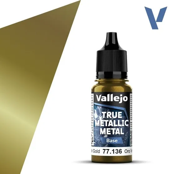 Vallejo True Metallic Metal: Greenish Gold Base - 18ml