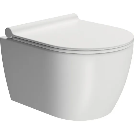 GSI Pura væghængt toilet, mat hvid, uden skyllekant