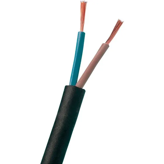 PKA Plastkabel Rund Sort 2x1,5mm² - 50 meter