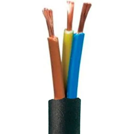 PKAJ Rund Plastkabel Sort 3x1mm² - 50 meter