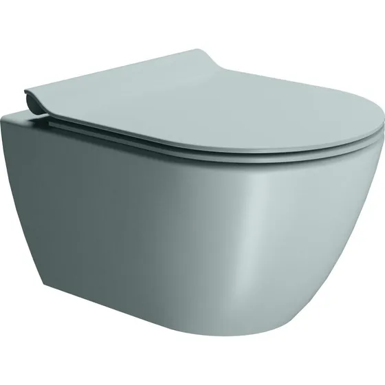 GSI Pura væghængt toilet, mat lysgrøn, uden skyllekant