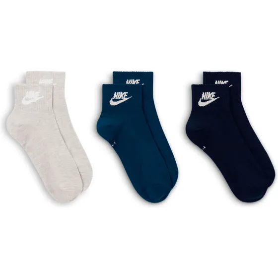 Nike Sportswear Everyday Essential Ankelstrømper 3-pak – Hvid/Sort