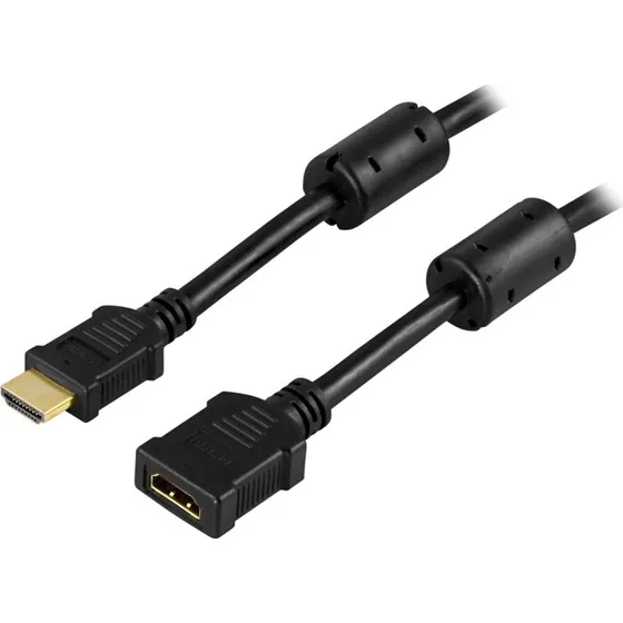 DELTACO HDMI 1.3 Forlængerkabel, 1m, Sort