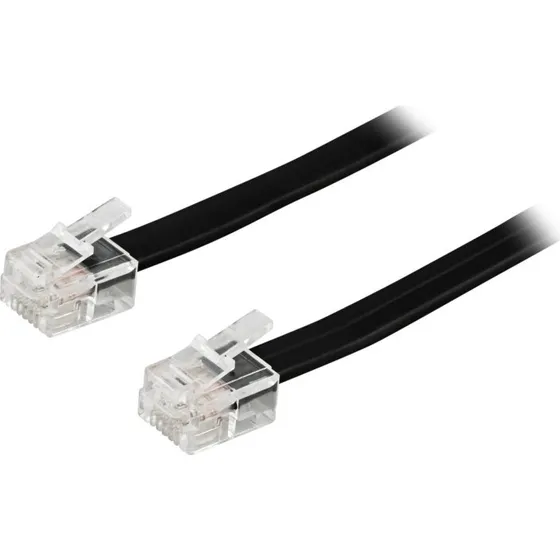 DELTACO modulkabel RJ12 til RJ12, 3m, sort