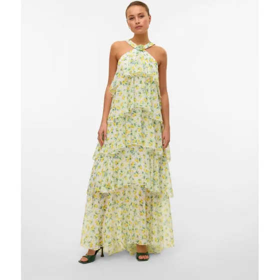Vero Moda Felicia Halterneck Maxi-kjole - Star White/Lemon