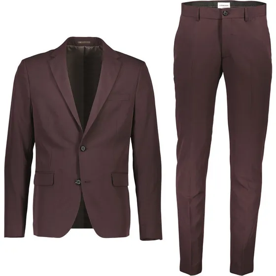 Lindbergh Fine Twill Stretch jakkesæt, deep brown, 54
