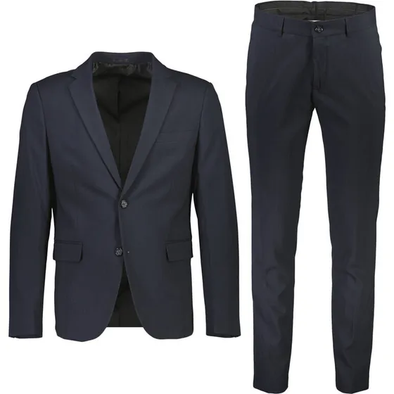 Lindbergh Jakkesæt med let stretch - Navy, Slim Fit (54)