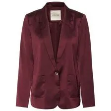 Cream CRCocamia Sateen Blazer - Zinfandel
