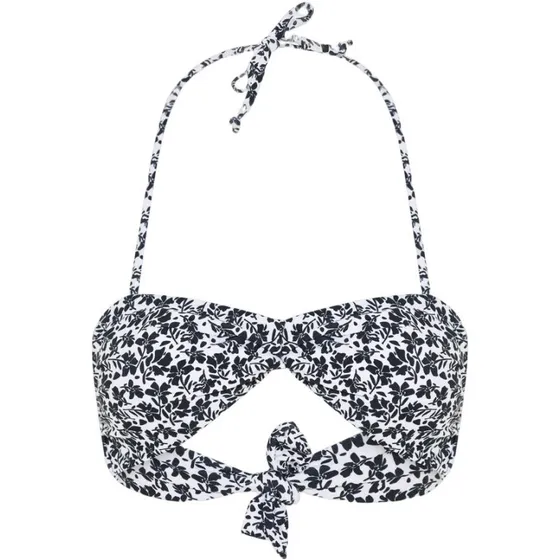 Charlotta Bikinitop, sort blomsterprint