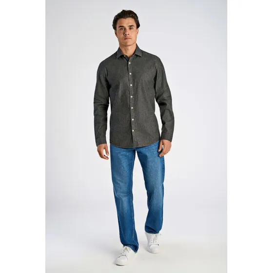 Lindbergh Soft Indigo Stretch Skjorte L/S