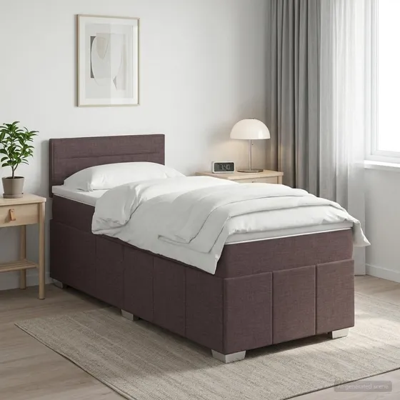 vidaXL Boxmadras med topmadras Mørk Brun 90 x 200 cm