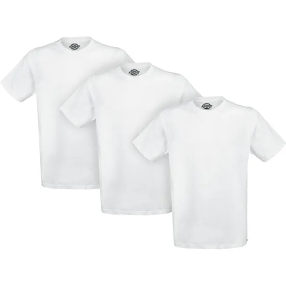 Dickies T-Shirt 3-Pack – 3 hvide bomulds-T-shirts