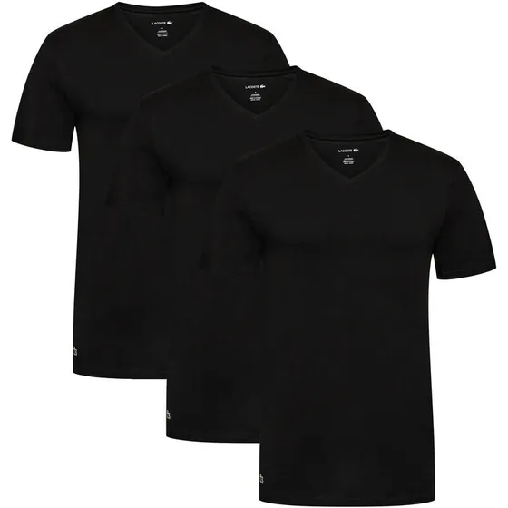 Lacoste 3-pak V-neck T-shirt, sort, 100% bomuld