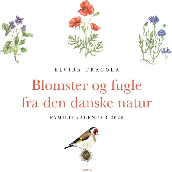 Elvira Fragola: Blomster og fugle fra den danske natur - Familiekalender 2025