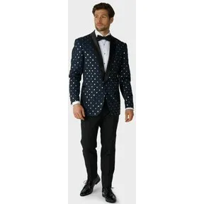 OppoSuits Goldy Dots smoking - mørkeblå med gyldne prikker