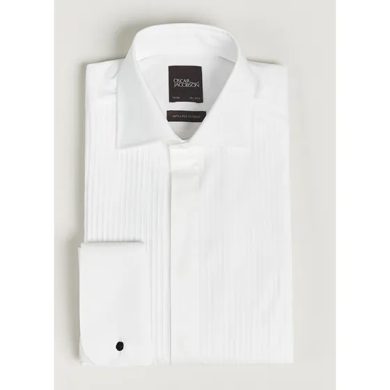 Oscar Jacobson Slim Fit Cut Away Tuxedo Double Cuff Hvid