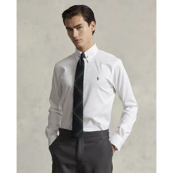 Ralph Lauren Custom Fit Oxford-skjorte i hvid