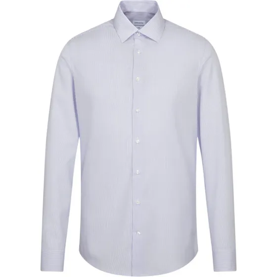 Seidensticker Slim Kent Stribet Skjorte, Lyseblå 40