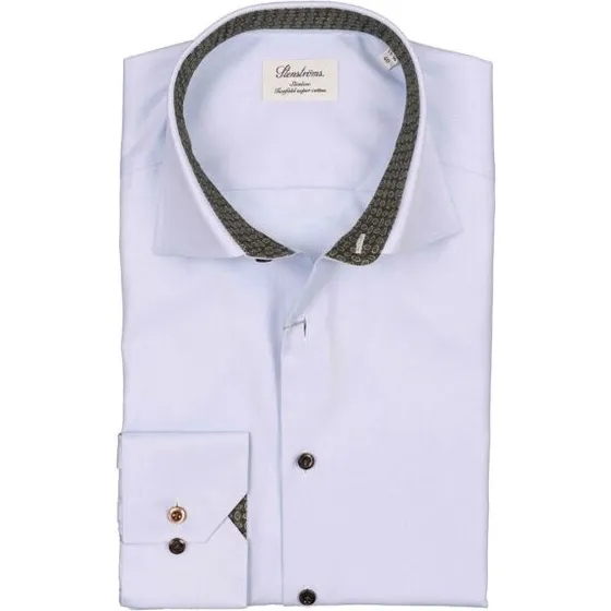 Stenströms Regular Fit Kontrast Twillskjorte Blå