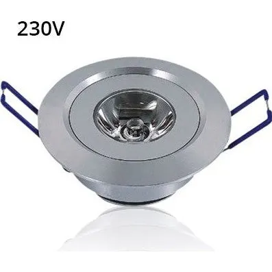 1,5W LED Indbygningsspot, 230V, Ø5,2cm, Vipbar