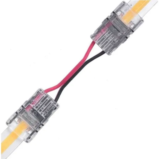 Samler med 15 cm ledning til 10mm COB LED strip, IP20, 5V-24V