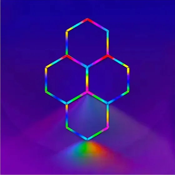 Hexagon RGBIC 4-felters komplet sæt med Bluetooth controller - 64W