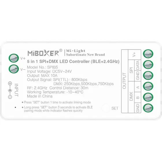 Miboxer 5i1 RGB+CCT SPI DMX+Bluetooth Løbelys Controller