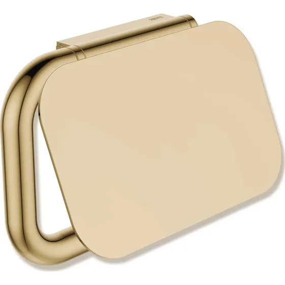 Hewi toiletrulleholder med låg, poleret messing